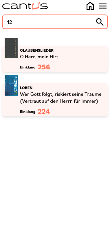 Screenshot von Projekte – cantus